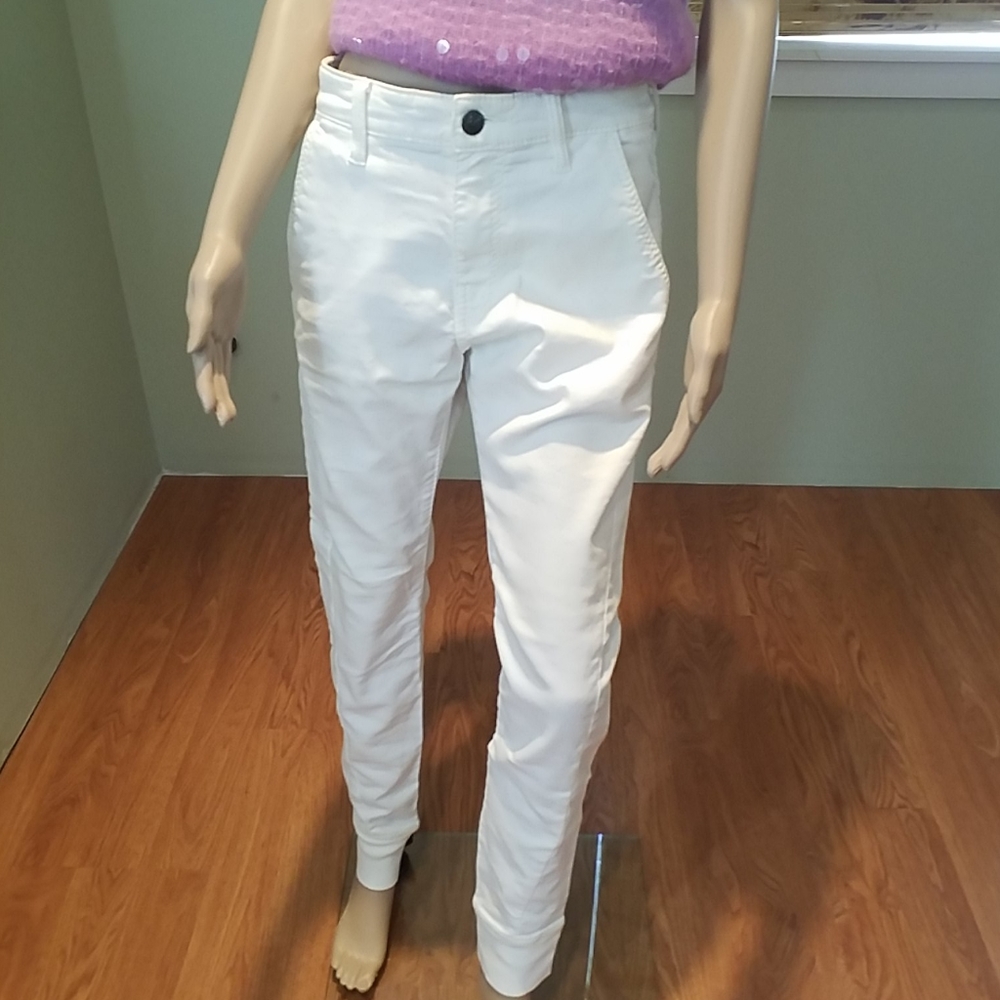 True Religion White Runner Pants Knit Cuffs 31